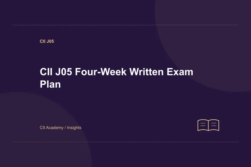 CII J05 Four-Week Written Exam Plan