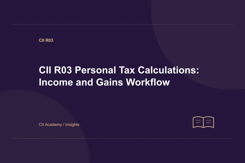 CII R03 Personal Tax Calculations: Income and Gains Workflow